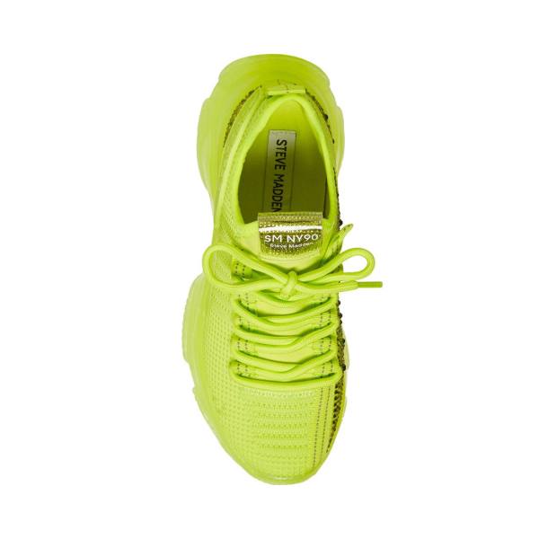 Steve Madden Maxima Lime Women's Sneakers Light Green | SM-390MS