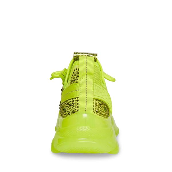 Steve Madden Maxima Lime Women's Sneakers Light Green | SM-390MS