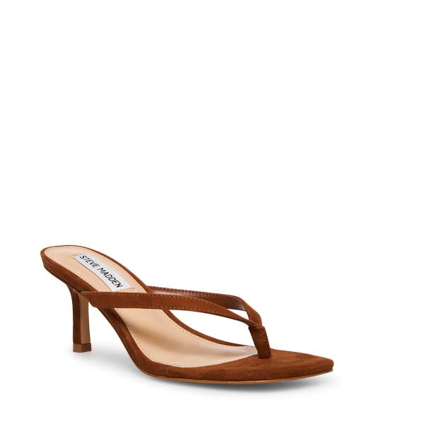 Steve Madden Melrose Chestnut Suede Women's Heels Brown | SM-091ZI