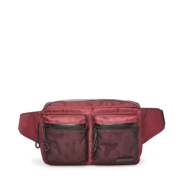 Steve Madden Mesh Fanny Pack Burgundy Men\'s Handbag Burgundy | SM-621TH