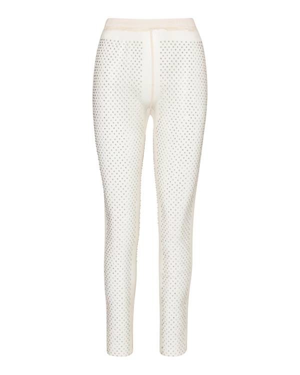 Steve Madden Mesh Rhinestone Pants Ivory Women's Bottoms White | SM-682FB