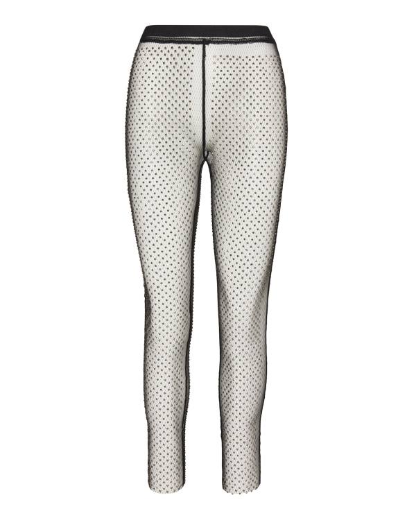 Steve Madden Mesh Rhinestone Pants Women's Bottoms Black | SM-051SA