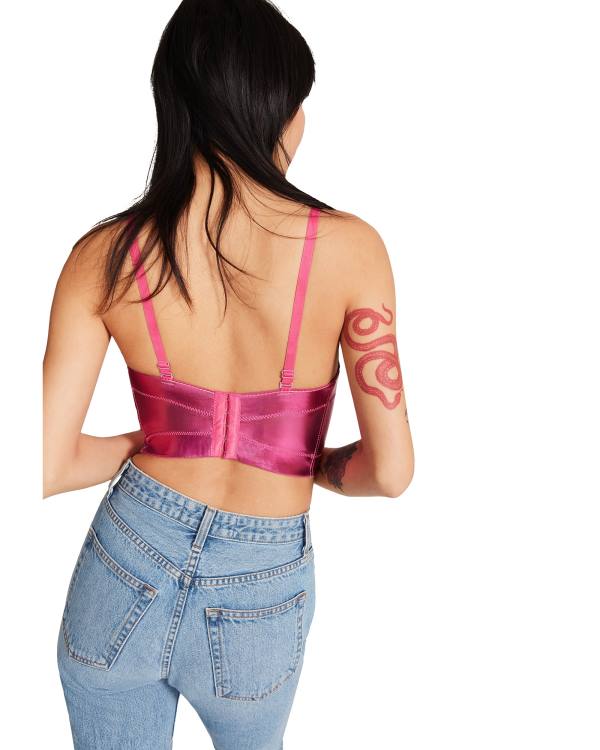 Steve Madden Metallic Bustier Women's Tops Pink | SM-384FI