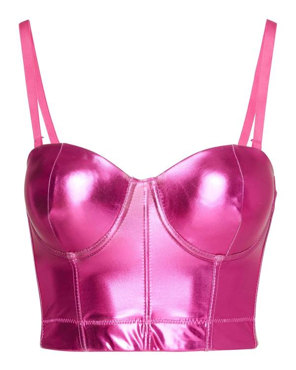 Steve Madden Metallic Bustier Women's Tops Pink | SM-384FI