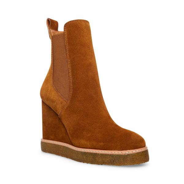 Steve Madden Mooris Chestnut Suede Women's Booties Brown | SM-396KQ