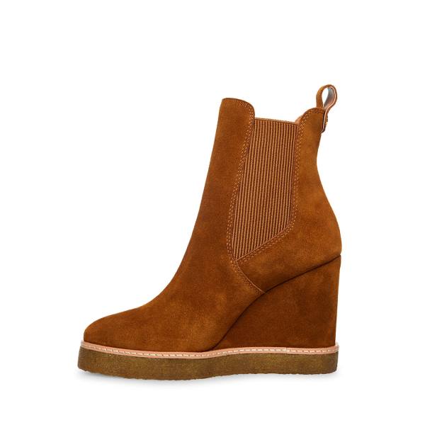 Steve Madden Mooris Chestnut Suede Women's Booties Brown | SM-396KQ