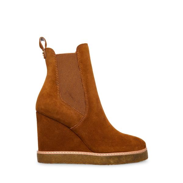 Steve Madden Mooris Chestnut Suede Women\'s Booties Brown | SM-396KQ