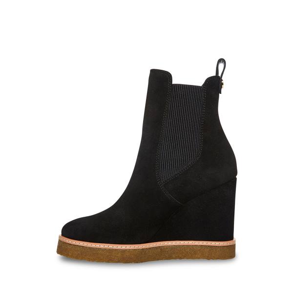 Steve Madden Mooris Suede Women's Booties Black | SM-954RV