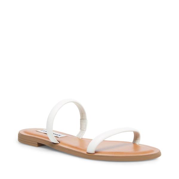 Steve Madden Myla Leather Women's Sandals White | SM-923QS