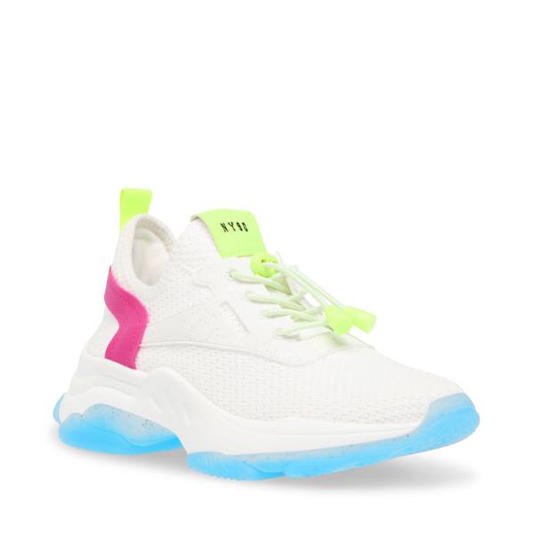 Steve Madden Myles Fuschia Women's Sneakers White | SM-712JB