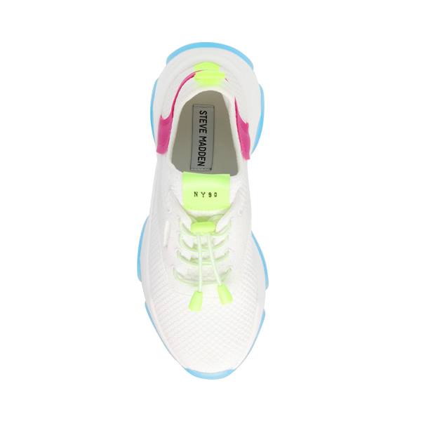 Steve Madden Myles Fuschia Women's Sneakers White | SM-712JB