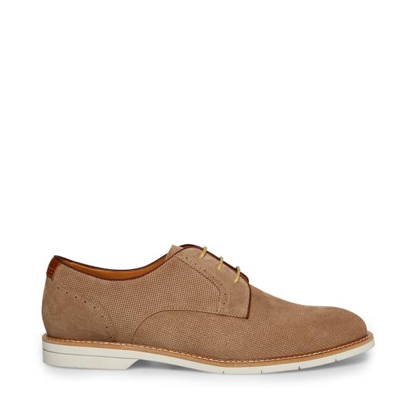 Steve Madden Neiko Suede Men\'s Dress Shoes Khaki | SM-619RQ