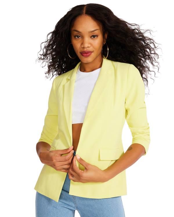 Steve Madden Neon Blazer Women's Jackets Yellow | SM-016HF