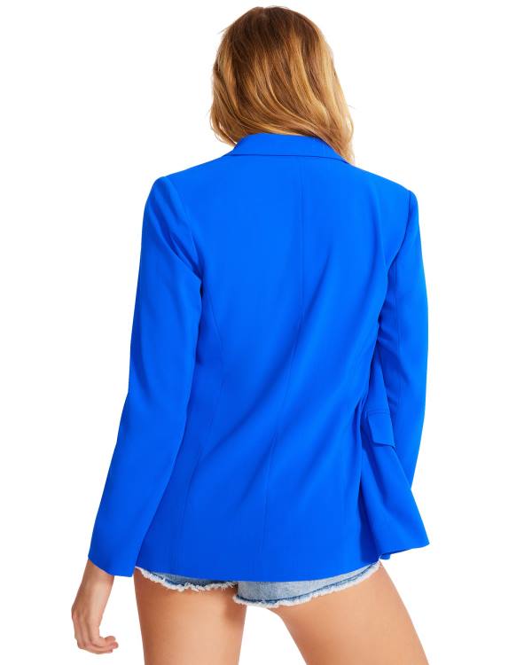 Steve Madden Neon Blazer Women's Jackets Blue | SM-678WG