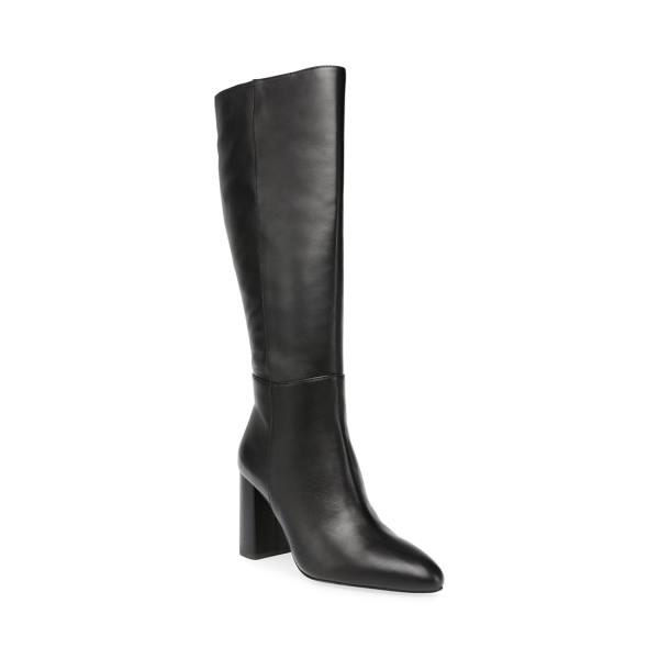 Steve Madden Ninny Leather Women's Boots Black | SM-167CN