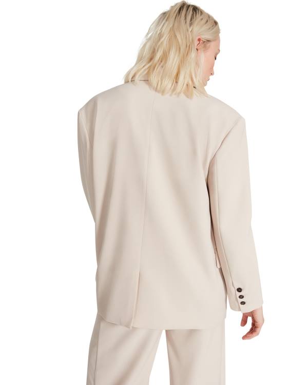 Steve Madden Oversized Blazer Ivory Women's Jackets White | SM-729GH