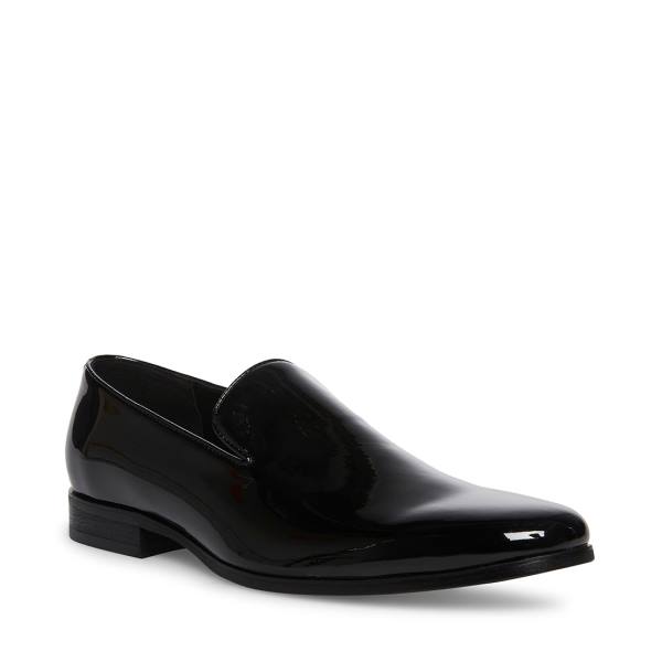 Steve Madden Parigi Patent Men's Loafers Black | SM-473KT