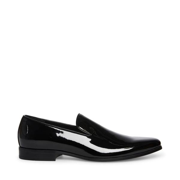 Steve Madden Parigi Patent Men\'s Loafers Black | SM-473KT