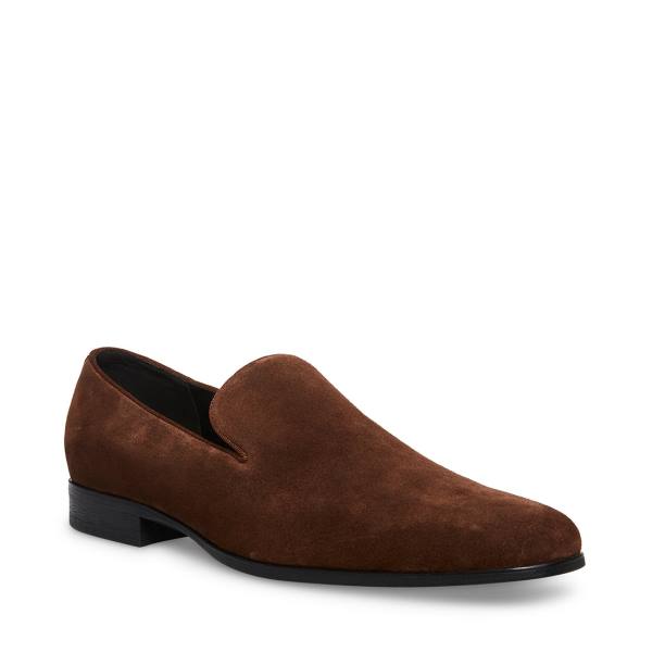 Steve Madden Parigi Suede Men's Loafers Brown | SM-689SA