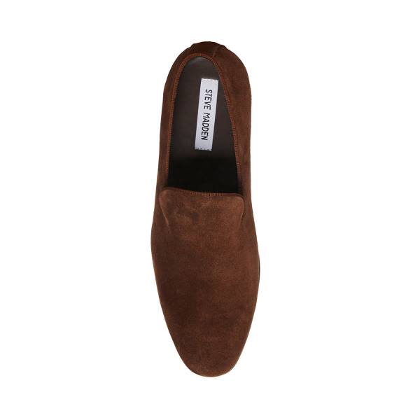 Steve Madden Parigi Suede Men's Loafers Brown | SM-689SA