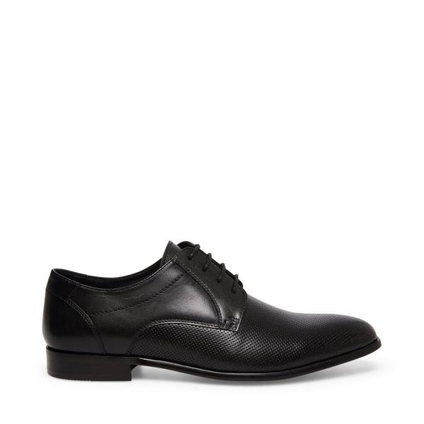 Steve Madden Perris Leather Men\'s Dress Shoes Black | SM-813GH