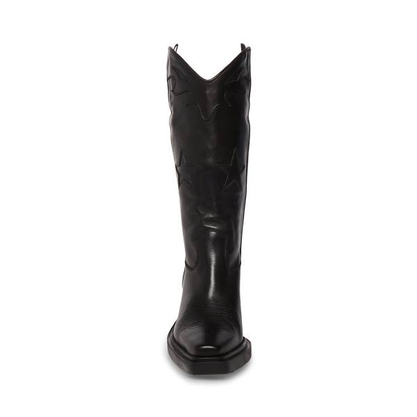 Steve Madden Peyton Leather Women's Boots Black | SM-802CW