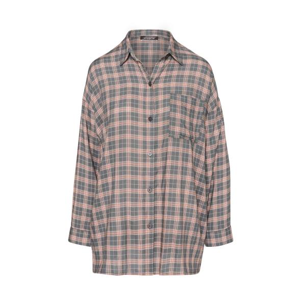 Steve Madden Plaid Flannel Women's Tops Dark Grey | SM-245ZU