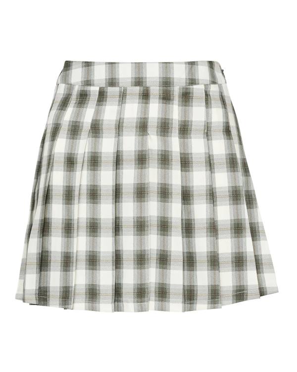 Steve Madden Plaid Pleated Mini Women's Skirts Green | SM-372NH