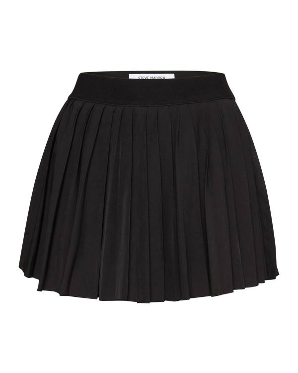 Steve Madden Pleated Tennis Skort Women's Skirts Black | SM-852GT