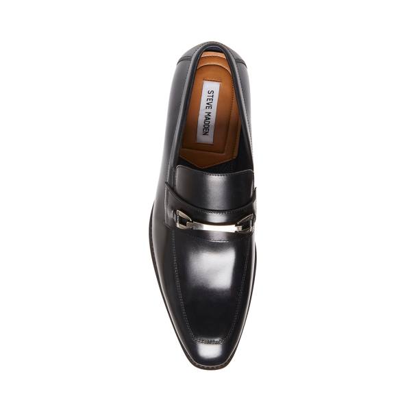 Steve Madden Pointe Leather Men's Dress Shoes Black | SM-268BC