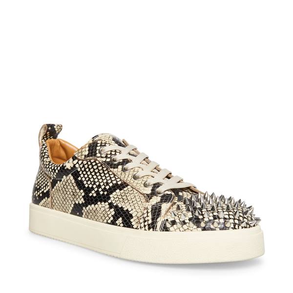 Steve Madden Portall Natural Snake Men's Sneakers Beige Snake | SM-076NU