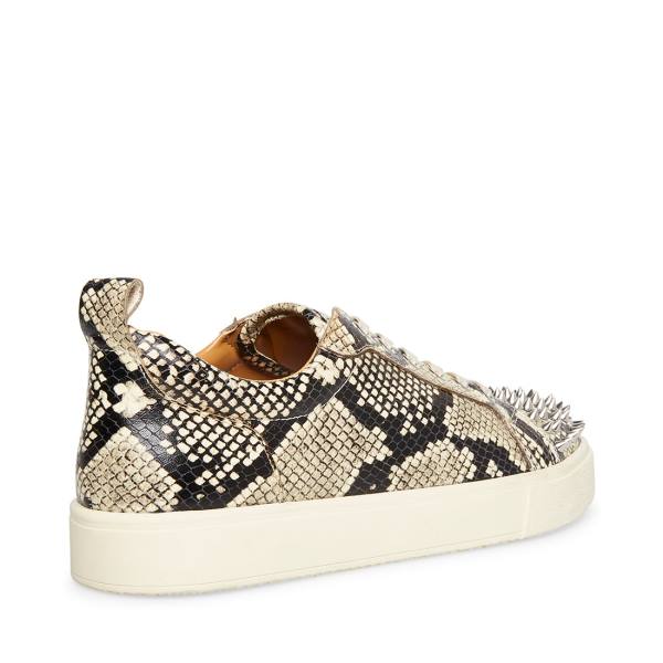 Steve Madden Portall Natural Snake Men's Sneakers Beige Snake | SM-076NU