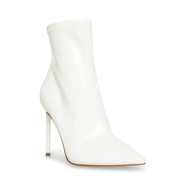 Steve Madden Posse Patent Women's Booties White | SM-984YB