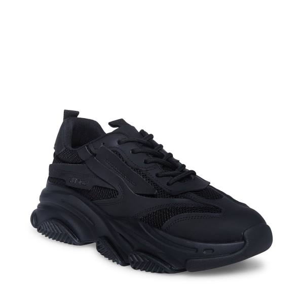 Steve Madden Possess Men's Sneakers Black | SM-578BL