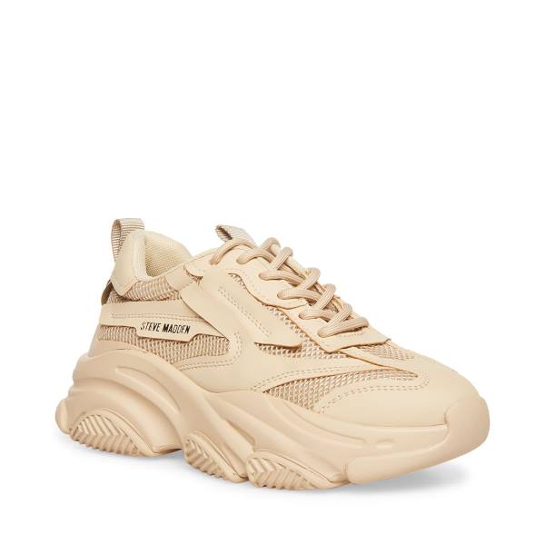 Steve Madden Possession Tan Women's Sneakers Brown | SM-194FA