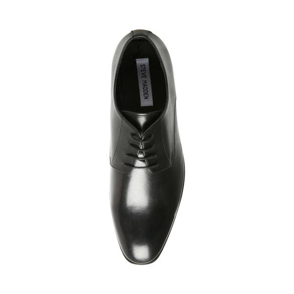 Steve Madden Prey Leather Men's Dress Shoes Black | SM-201EN