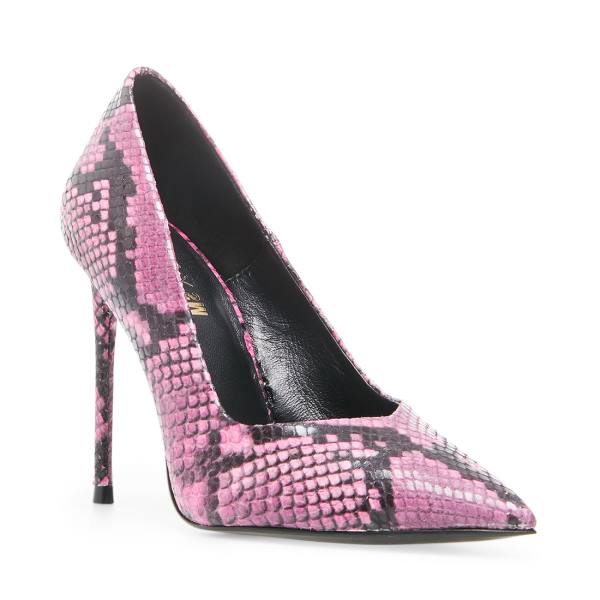 Steve Madden Princess Snake Women's Heels Pink Snake | SM-291US