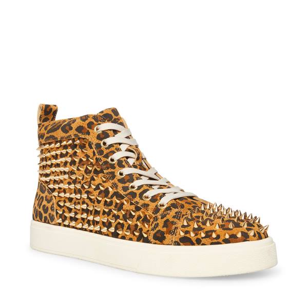 Steve Madden Promoter Leopard Men's Sneakers Leopard | SM-602HQ