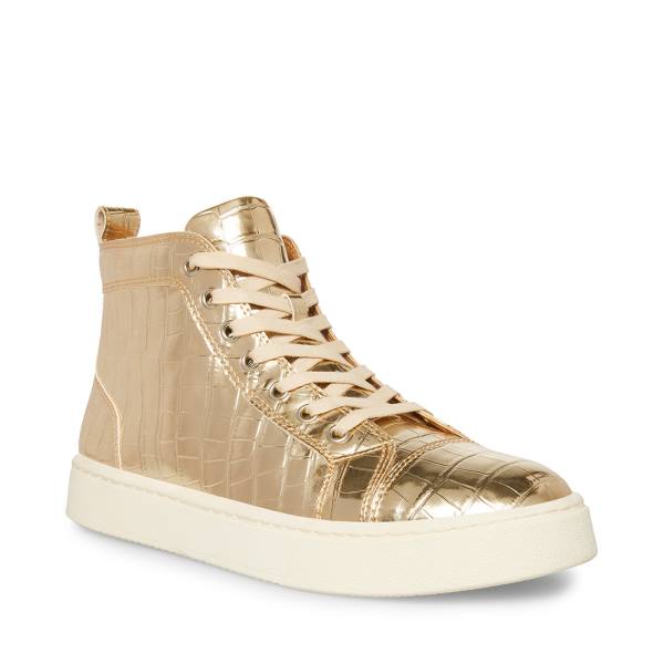 Steve Madden Promoter-c Crocodile Men's Sneakers Gold | SM-948OI