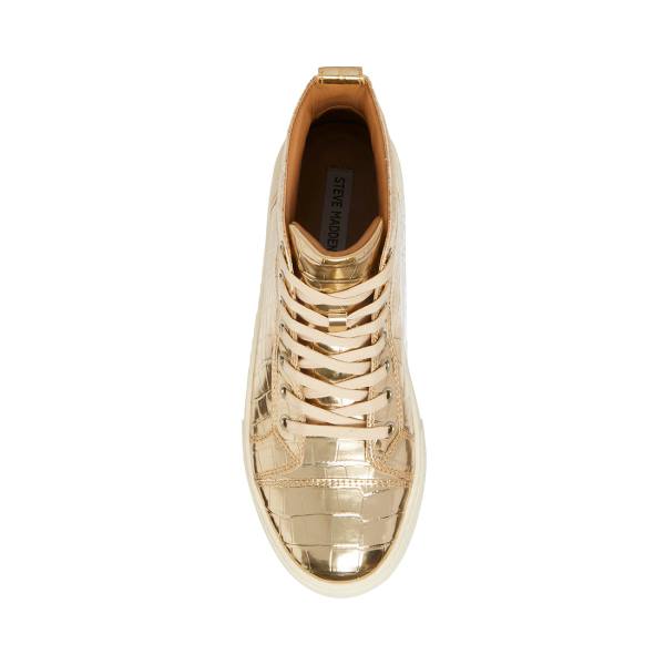 Steve Madden Promoter-c Crocodile Men's Sneakers Gold | SM-948OI