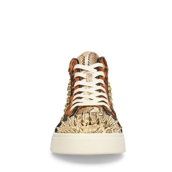 Steve Madden Promoter-s Exotic Men's Sneakers Gold | SM-902YX