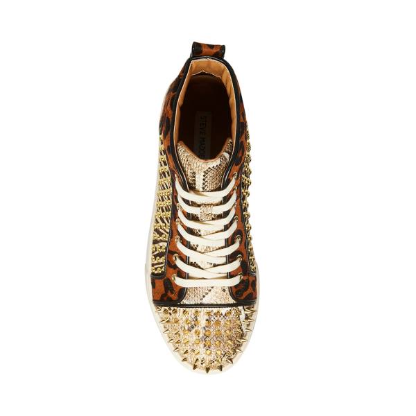 Steve Madden Promoter-s Exotic Men's Sneakers Gold | SM-902YX