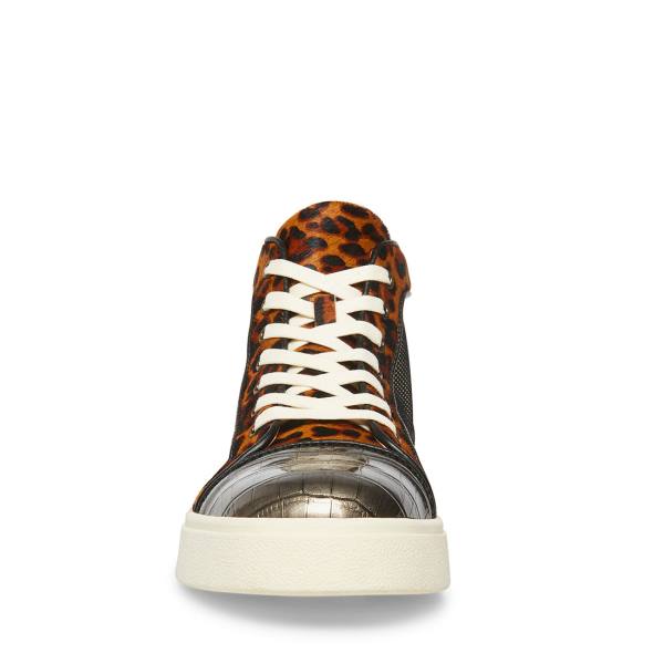 Steve Madden Promoter-s Leopard Men's Sneakers Black Leopard | SM-769KB