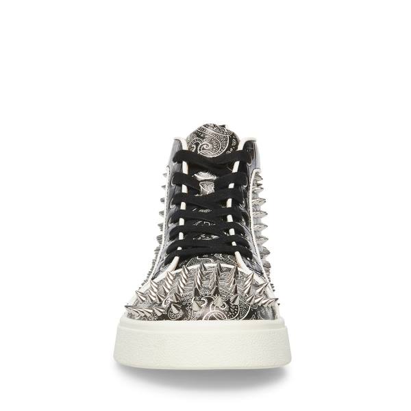 Steve Madden Promoter-s Men's Sneakers Black Silver | SM-148OJ