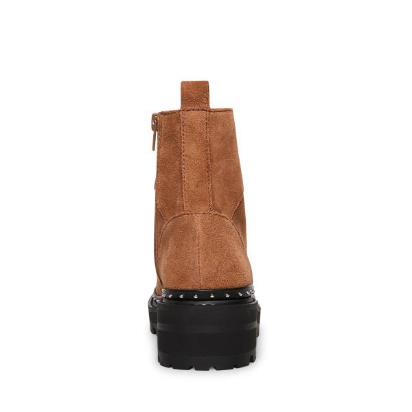 Steve Madden Rainier Chestnut Suede Women's Booties Brown | SM-698MU