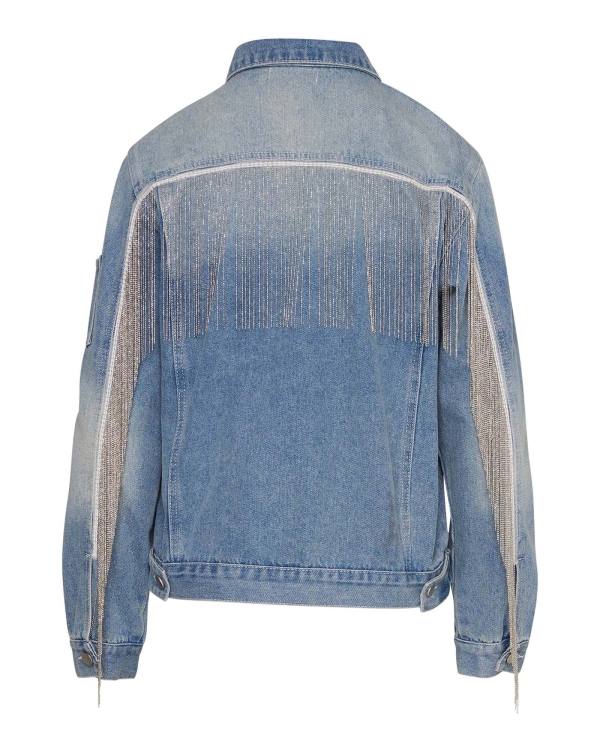 Steve Madden Rhinestone Fringe Denim Women's Jackets Blue | SM-251VK