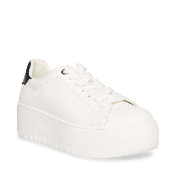 Steve Madden Rockaway Women's Sneakers White Black | SM-201SD