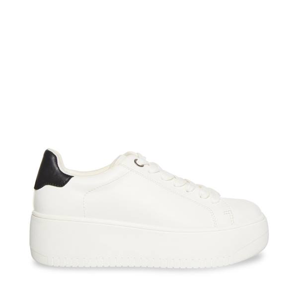 Steve Madden Rockaway Women\'s Sneakers White Black | SM-201SD