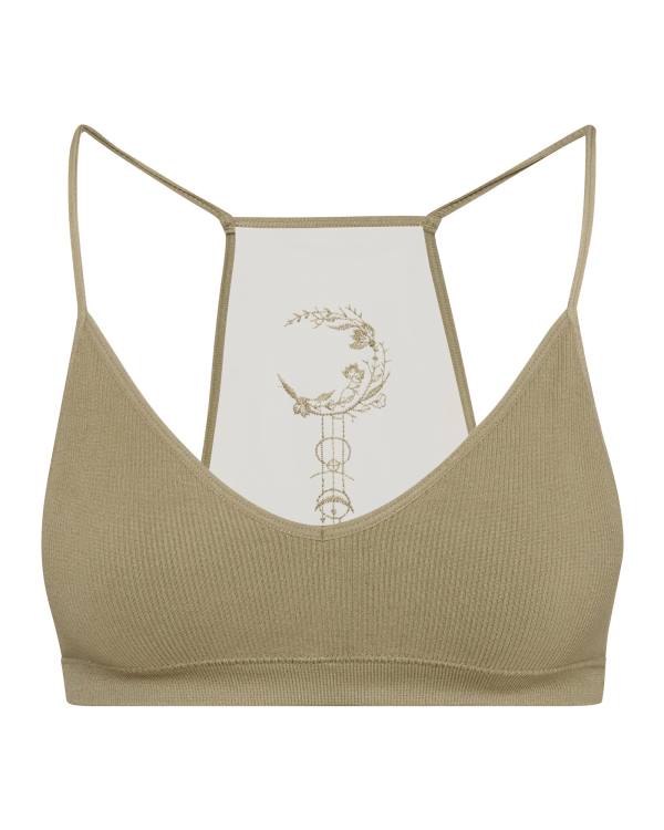 Steve Madden Roo Mesh Bralette Women's Tops Olive | SM-269GS