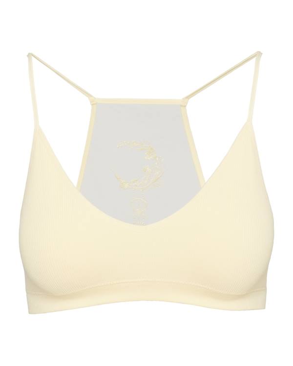 Steve Madden Roo Mesh Bralette Women's Tops Yellow | SM-815RS